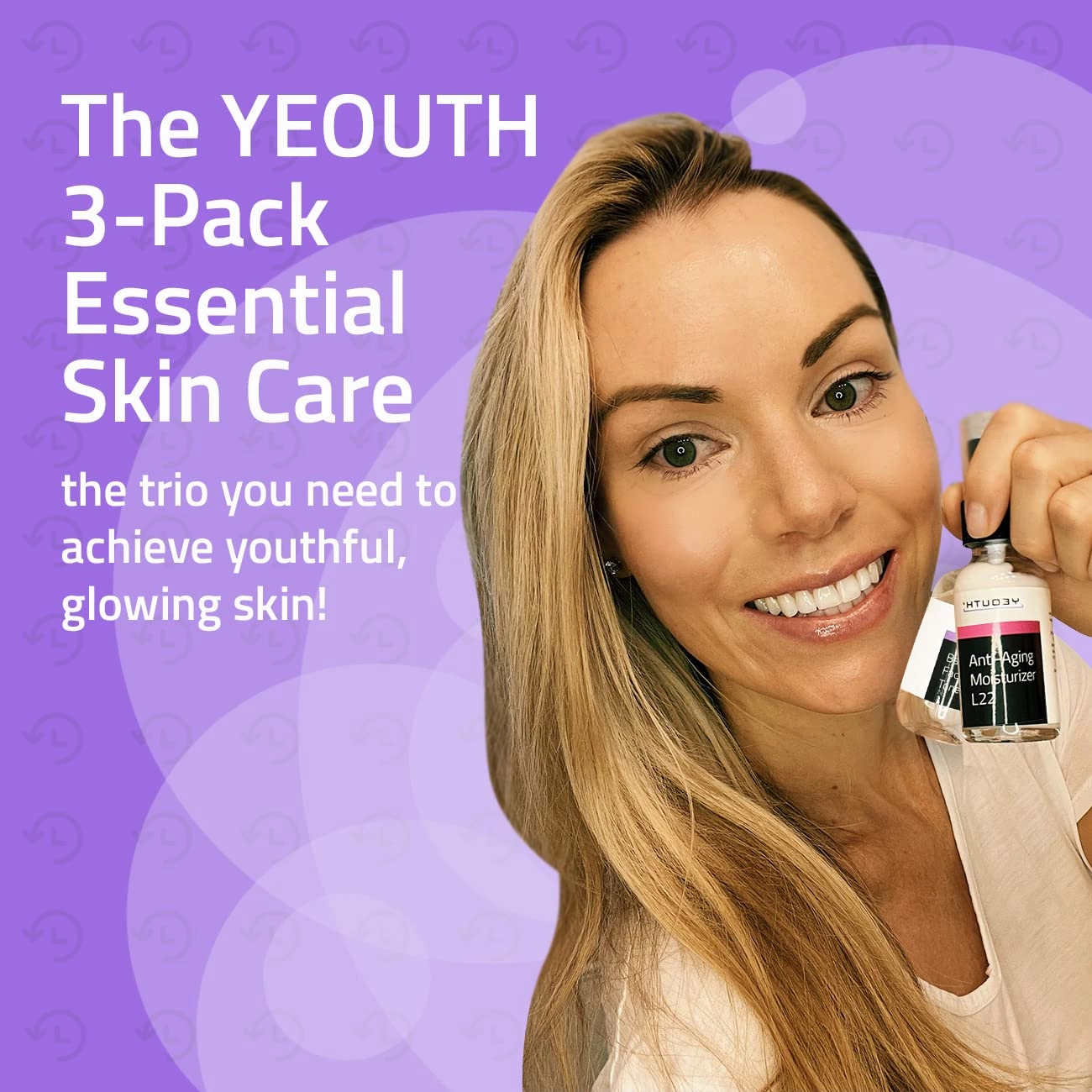 YEOUTH Skin Care Set: Hyaluronic Acid Serum with Vitamin C, Face Toner, Face Moisturizer, Skincare Gift Set for Hydrating and Smooth Looking Skin, Self Care 3-Piece