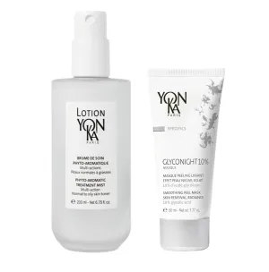 Yon-Ka Lotion PNG and Glyconight 10% Peel Mask Set, Daily Face Mist, Skin Renewal for Wrinkles and Pore Reduction with Glycolic Acid