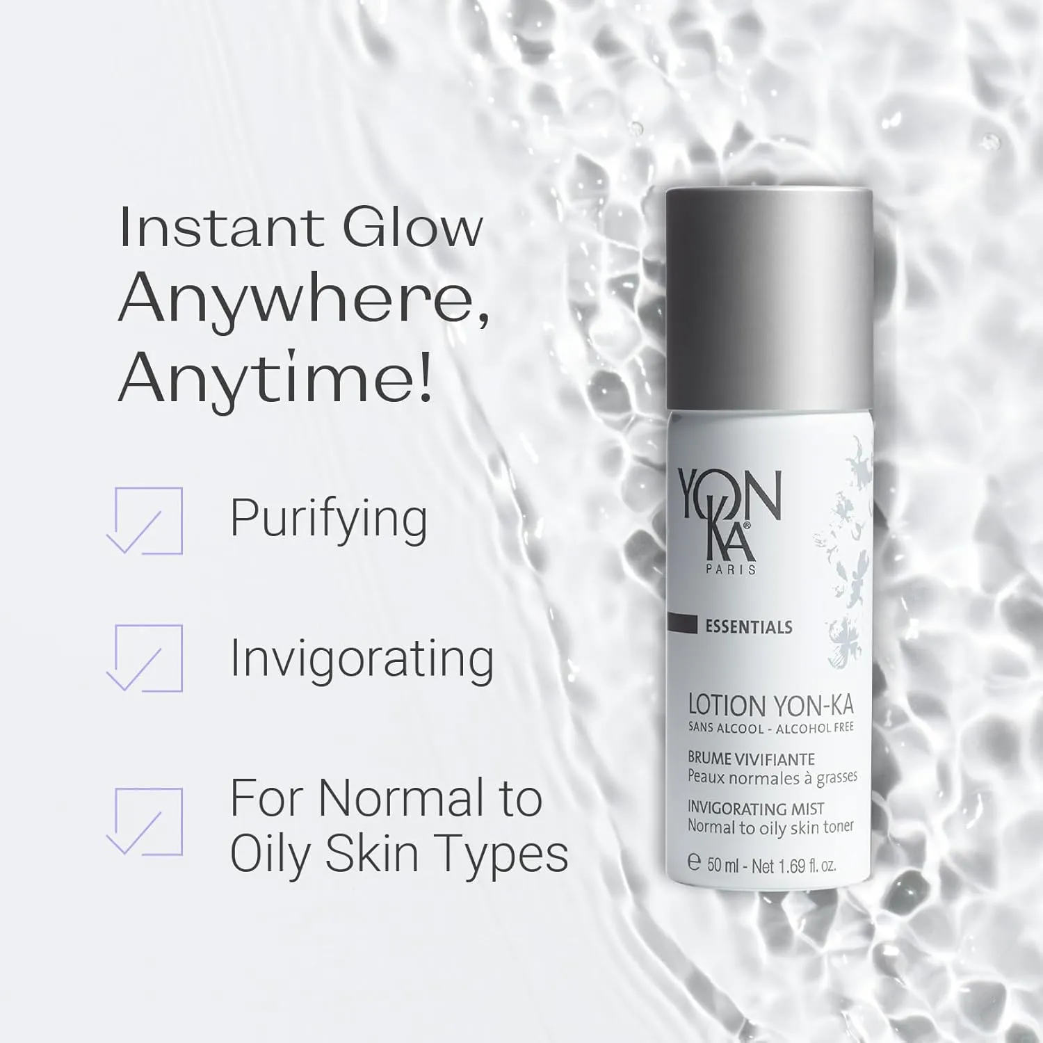 Yon-Ka Lotion PNG Hydrating Face Toner (Oily & Normal Skin) Daily Purifying Face Mist, Refreshing Natural Skin Toner with Oils, Alcohol-Free and Paraben-Free (1.6 oz)