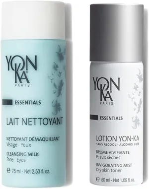 Yon-Ka Travel Set Lait Nettoyant Facial Cleanser & Makeup Remover with Travel Lotion PS Hydrating Face Toner