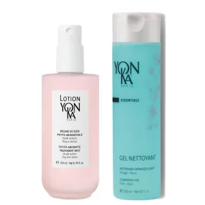 Yonka Cleansing and Hydrating Skincare Set, Lotion PS Toner for Dry or Sensitive Skin and Gentle Foaming Face Wash and Makeup Remover