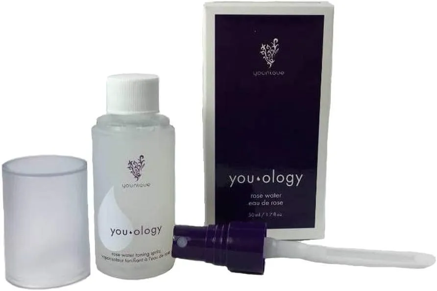 You.Ology Rose Water Toning Spritz 50 ml | Skin Care Face Mist & Toner with Glycerin, Water, Rose Extract, & Sodium Hyaluronate | Perfect for Travel Essentials | Ideal for Self Care Routines