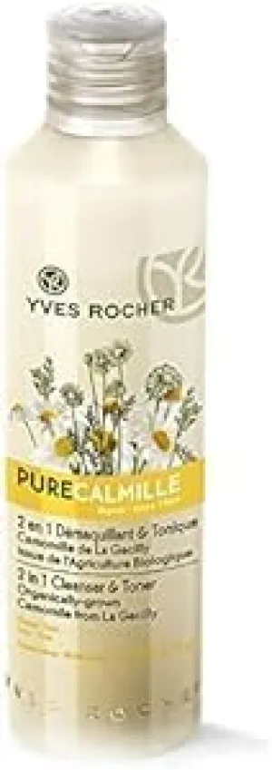 Yves Rocher Pure Calmille 2-in-1 Cleanser & Toner Makeup Remover Lotion All Skin Types Milk Day Care 200 ml./6.7 fl.oz.