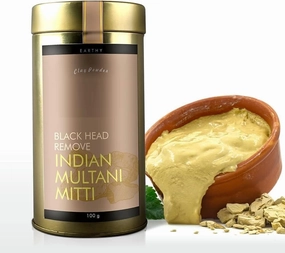 zonz Indian Multani Mitti Powder for Black Head Removal, Oil Control, Naturally Glowing Skin, Soft & Silky Hair, Dandruff Clearance | USDA Certified, 100% Pure & Organic | (100g)